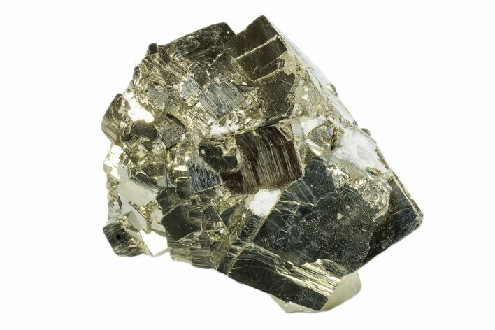 Shiny, Cubic Pyrite Crystal Cluster - Peru #173266